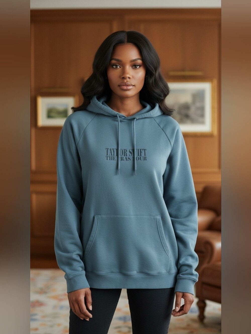 Taylor Swift Eras Tour Official Hoodie Teal 2023-2024 Tour Dates Swiftie Merch